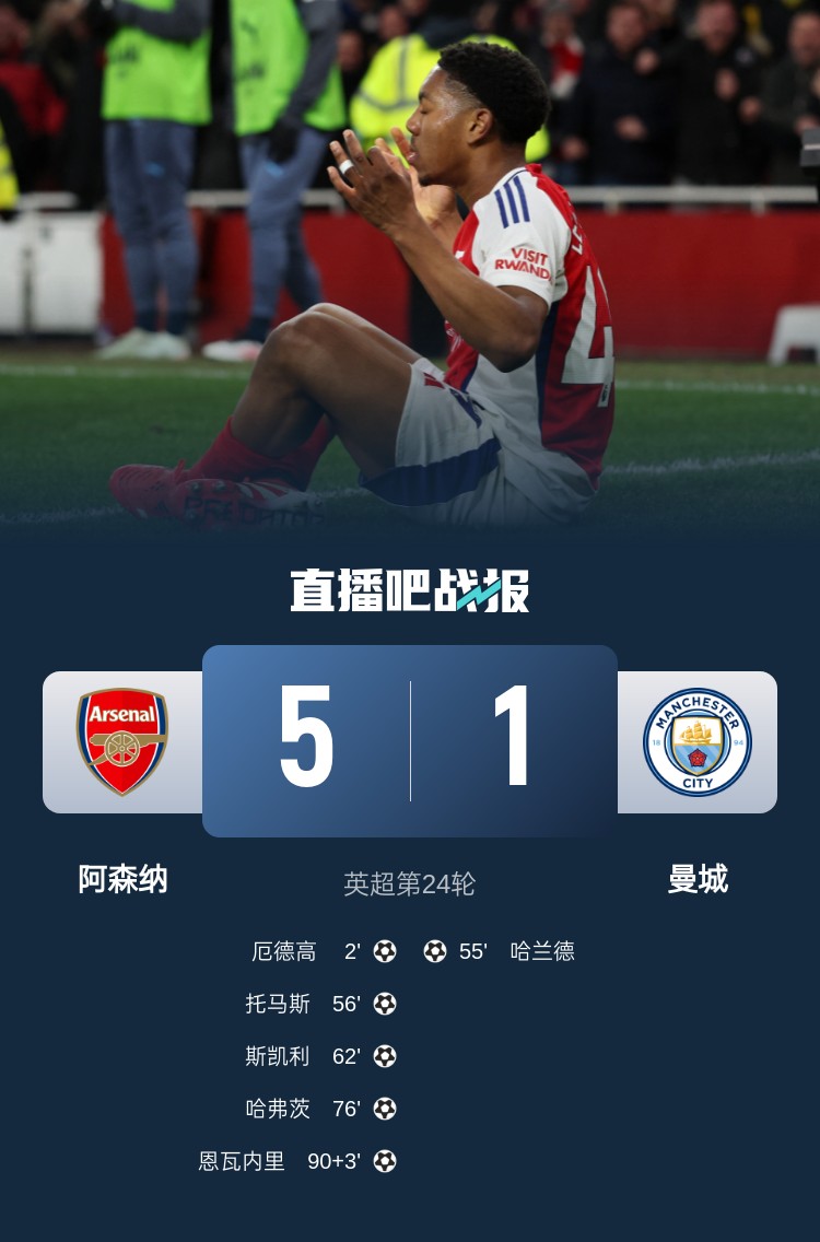  硬氣槍手無(wú)畏強敵！阿森納本賽季5-1碾壓曼城，3-0完勝皇馬